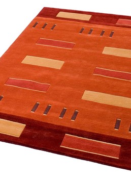 Nepal Red Beige Blok - 368 - 2 maten op voorraad