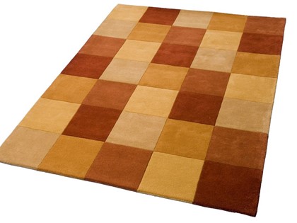 Handtuft Terra Blok - maat 170x240 cm op voorraad